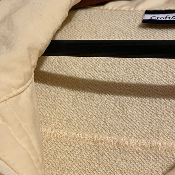 SO SOFT!! Croft & Barrow L Yellow Knit Woven Cotton Zip Button Sweatshirt Jacket - Picture 10 of 15